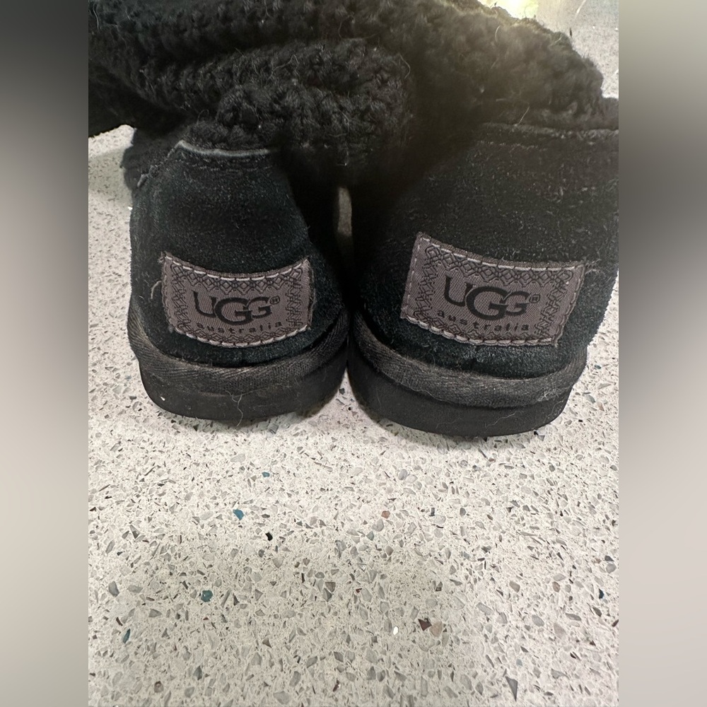 UGG Classic Cardy Black Knit Boots with Button Accents 8 - Picture 8 of 13